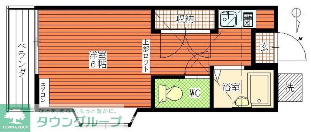 友好一番館(1K/2階)の間取り写真