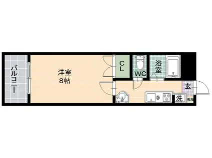 エンゼルクロス21(1K/2階)の間取り写真