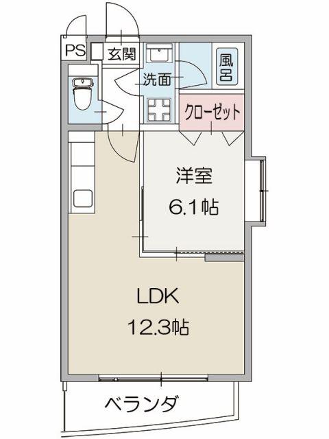 グランチェルト・KII(1LDK/2階)の間取り写真