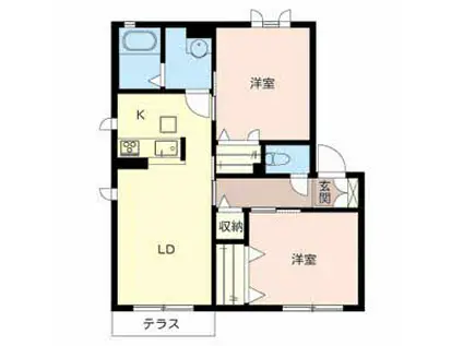 アトレッテジーロ(2LDK/1階)の間取り写真