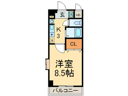 Mプラザ津田駅前10番館(1K/2階)の間取り写真