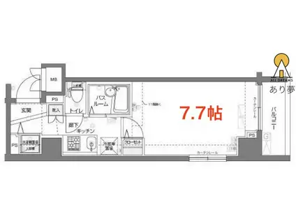 フェニックス横濱関内BAY MARKS(1K/5階)の間取り写真