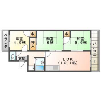 サンパレス(3LDK/2階)の間取り写真