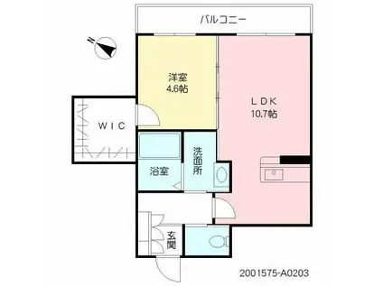 K-ブルーノII(1LDK/2階)の間取り写真
