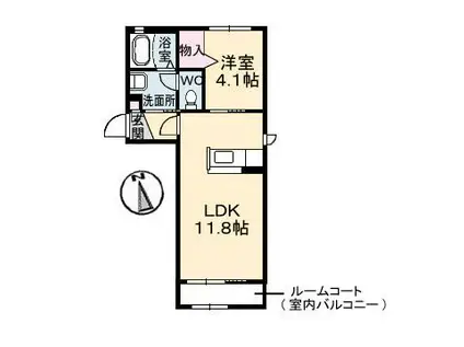 コンソラーレ弐番館(1LDK/1階)の間取り写真