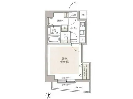 OPUS UNO SANGENJAYA(1K/3階)の間取り写真