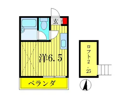 丸多喜AP(ワンルーム/2階)の間取り写真