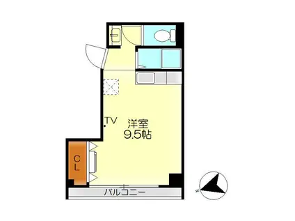 中川ビル(ワンルーム/2階)の間取り写真