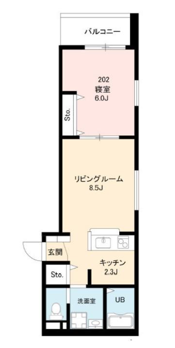 ワイゼア(1LDK/4階)の間取り写真