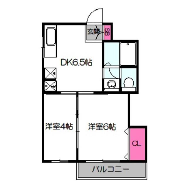 ハイムさとう(2DK/3階)の間取り写真