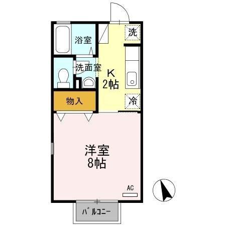 サンピア・KB棟(1K/1階)の間取り写真