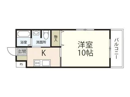 JRBハイツ虹ヶ浜(1K/3階)の間取り写真