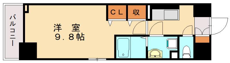 FLレジデンス1(1K/5階)の間取り写真