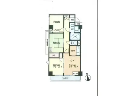 ヴィアーレ鹿沼台(2LDK/2階)の間取り写真