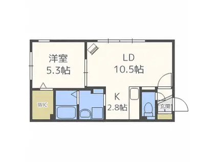 グランメール 美園6-3(1LDK/1階)の間取り写真