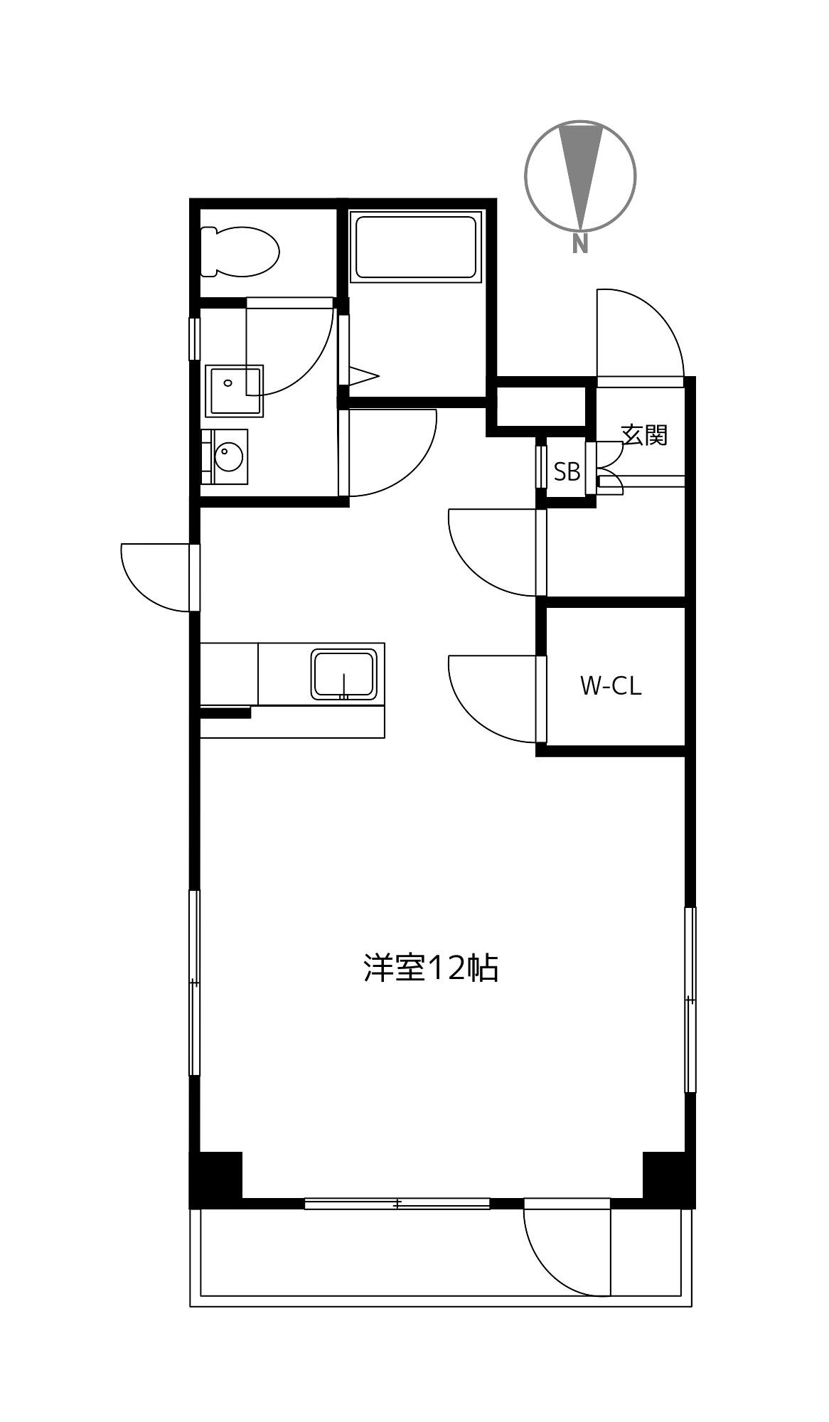 KARIBE BLDG(ワンルーム/3階)の間取り写真