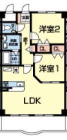 ピュアマンション美咲野(2LDK/2階)の間取り写真