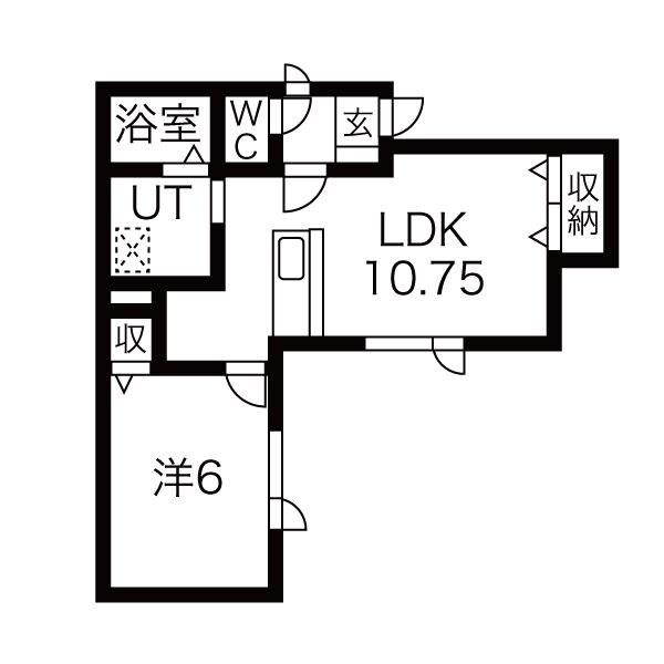 サンコート樽川(1LDK/2階)の間取り写真