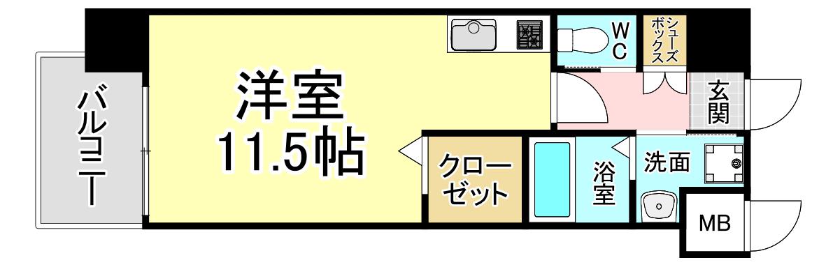 LEGEND高見(ワンルーム/4階)の間取り写真