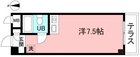 モリノセザンヌI(ワンルーム/1階)の間取り写真