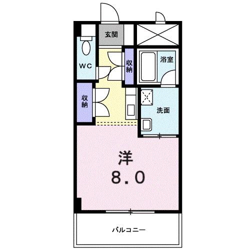 伊予鉄道本町線 本町6丁目駅 徒歩8分 4階建 築29年(ワンルーム/3階)の間取り写真