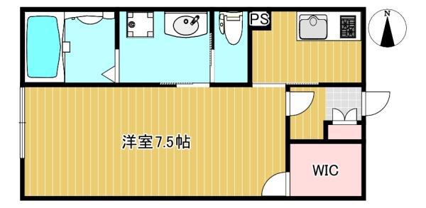 LE BLANC ET 自由が丘(1SK/1階)の間取り写真