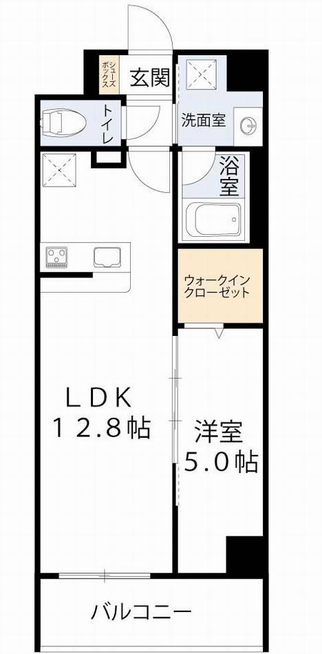 ベルンガーデン勝山北(1LDK/4階)の間取り写真
