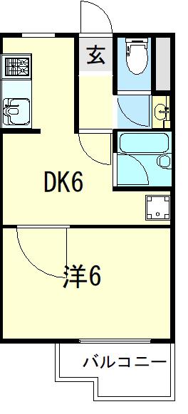 BESPOKE鶴舞(1DK/6階)の間取り写真