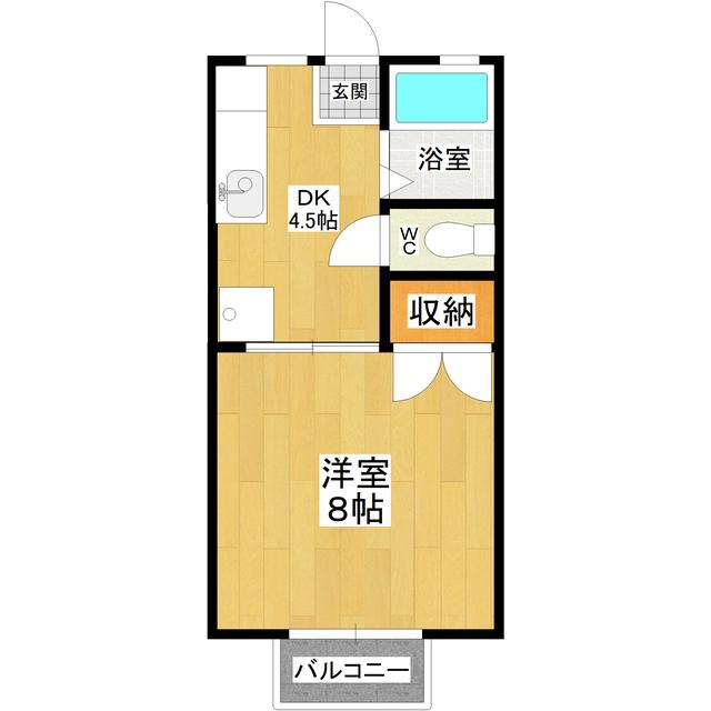 マイルーム(1DK/2階)の間取り写真