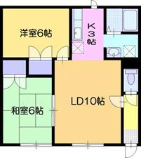 フロンティア池田(2LDK/2階)の間取り写真