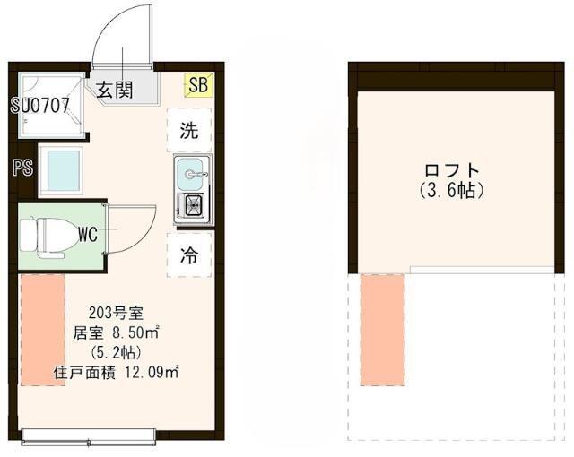 メゾン フルール 小岩駅前(ワンルーム/2階)の間取り写真