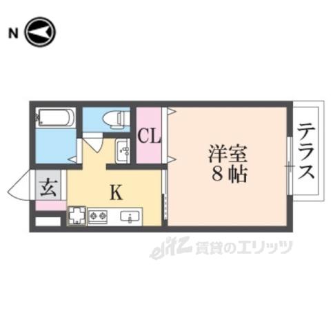 アイビー21A(1K/1階)の間取り写真