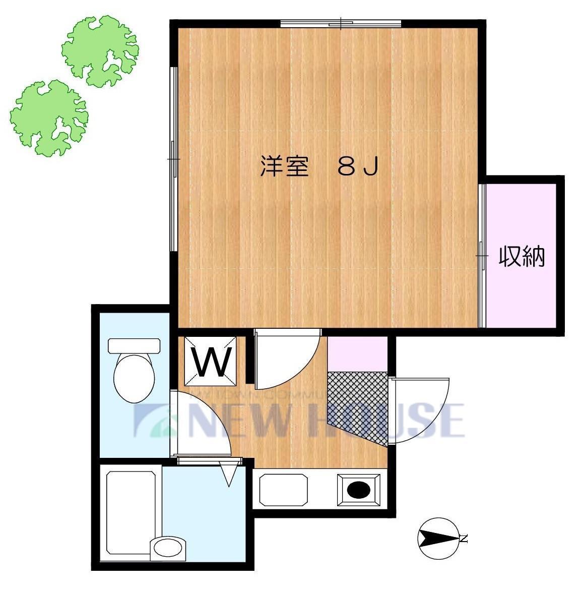 サンライズ牛込台(1K/1階)の間取り写真