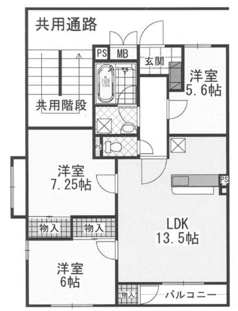 しあわせ野50(3LDK/2階)の間取り写真