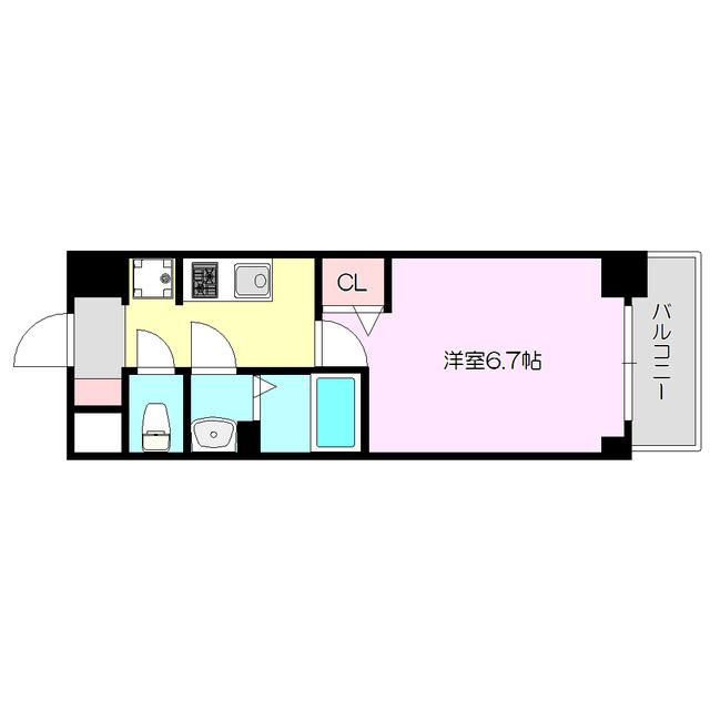 アルティザ淡路(1K/1階)の間取り写真