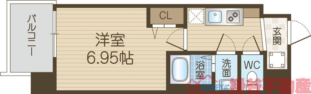 ロイス茨木奈良町(1K/7階)の間取り写真