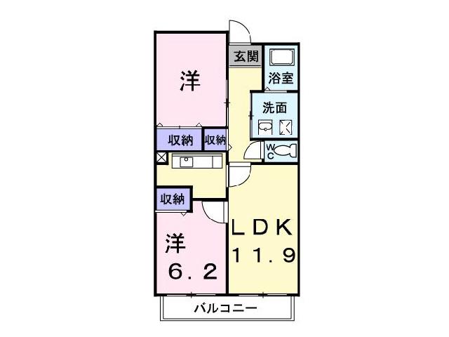 サンシャインM(2LDK/3階)の間取り写真