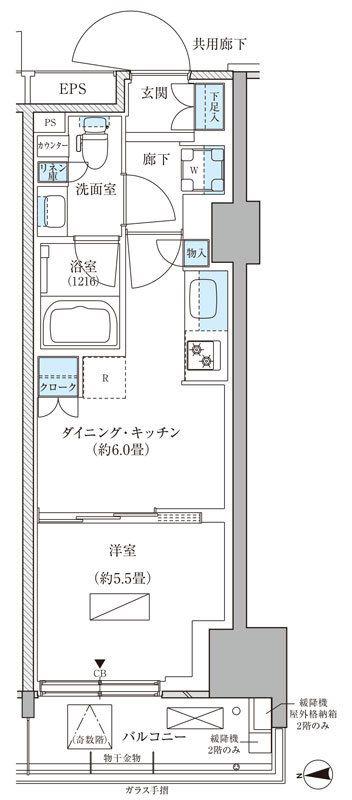 パークアクシス品川天王洲アイル(1DK/7階)の間取り写真
