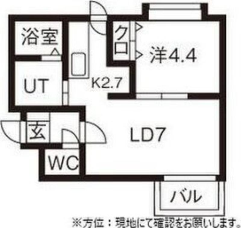 ブロッサ麻生(1LDK/1階)の間取り写真