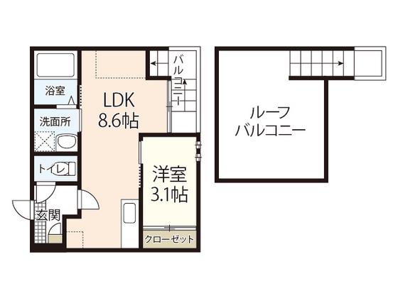 GRANDTIC BELLEZZA(1LDK/2階)の間取り写真