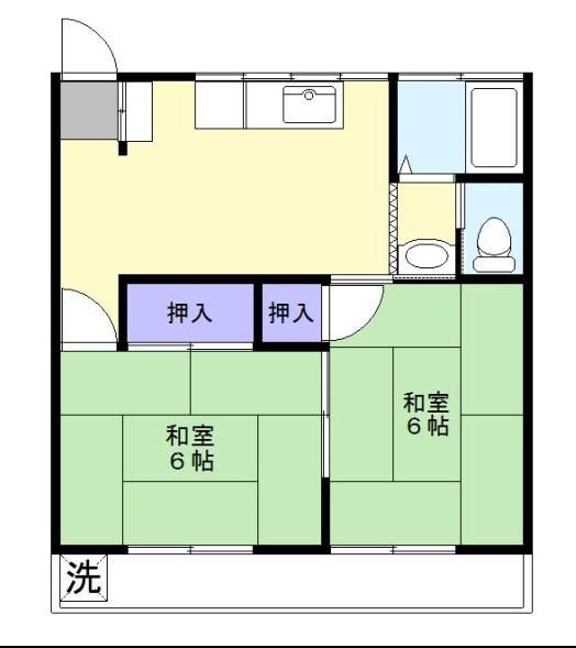 コーポ大熊(2DK/2階)の間取り写真