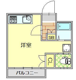 ニューパリア立川マンションイシカワビル(ワンルーム/9階)の間取り写真