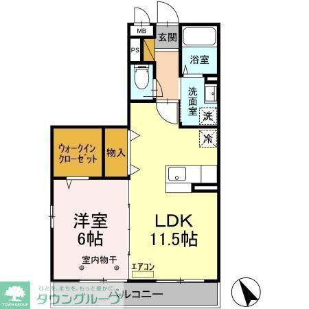 コスモガーデン(1LDK/1階)の間取り写真
