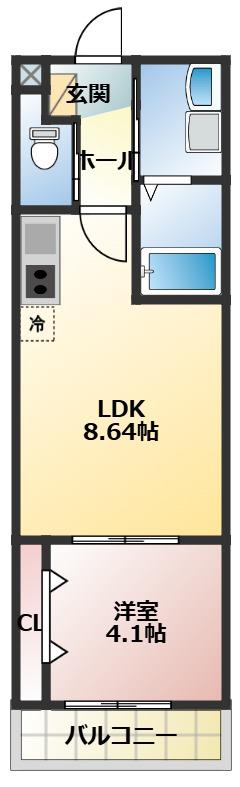 R-STYLE FM(1LDK/3階)の間取り写真