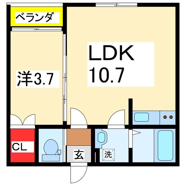KACC213(1LDK/2階)の間取り写真