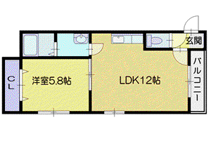 カームエンジェル(1LDK/3階)の間取り写真