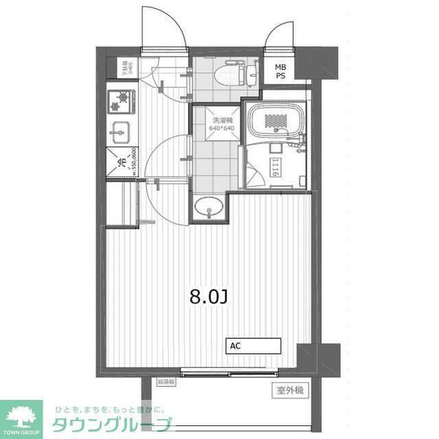 カテリーナ梅ヶ丘(1K/2階)の間取り写真