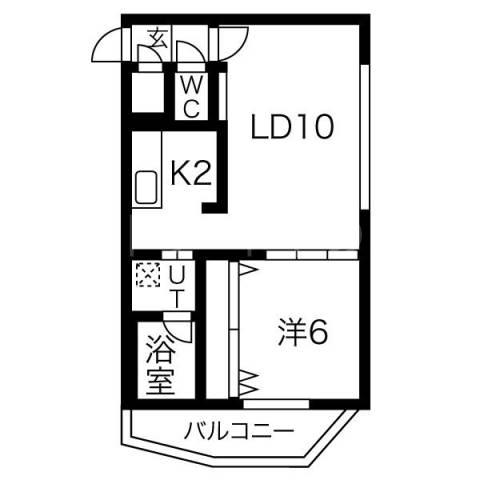 LEALTA PARK(1LDK/2階)の間取り写真