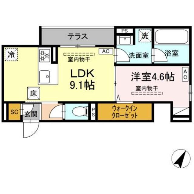 アリアリュクス(1LDK/3階)の間取り写真