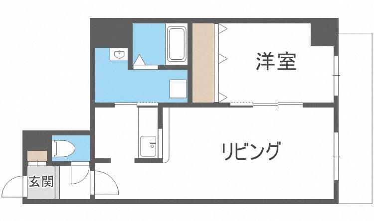 エステラ東札幌(1LDK/5階)の間取り写真